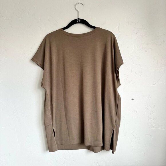 Chico's | Women's Short Dolman Sleeve Fall Olive Green Blouse Top - Picture 2 of 7